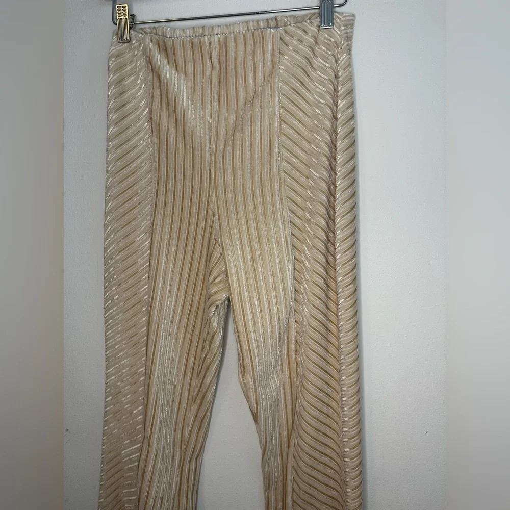 Free people pull on velvet flare pants high waisted Large cream